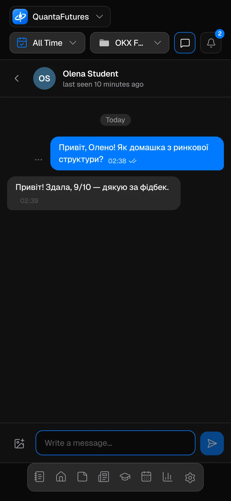 A chat between traders